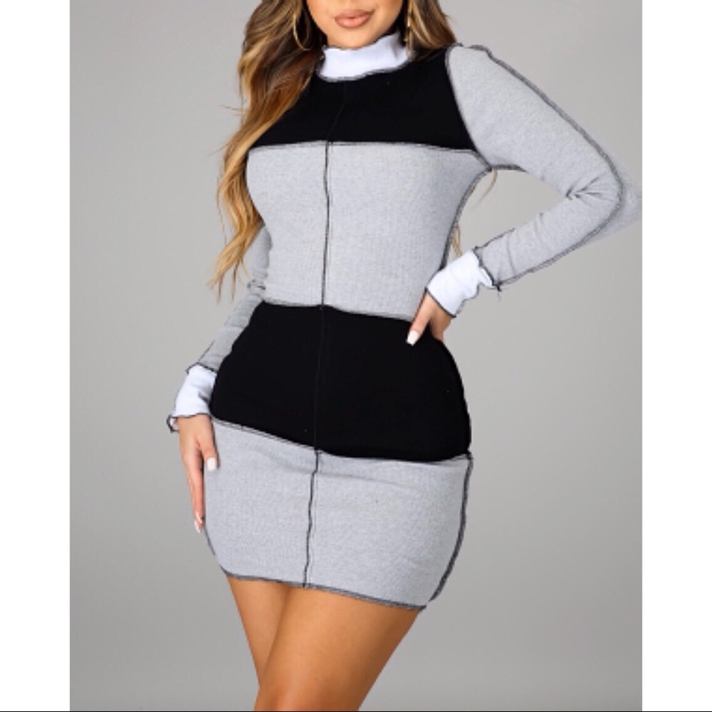 🔥 Mini long sleeve fitted dress